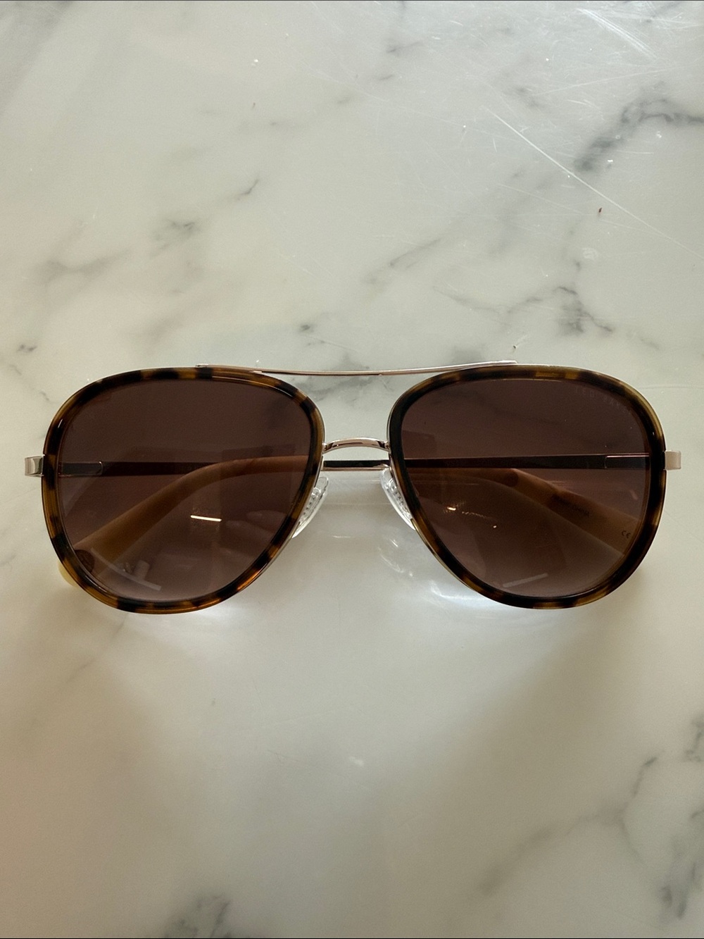 Ted Baker Classic Tortoiseshell Aviator Sunglasses - Brown Lenses